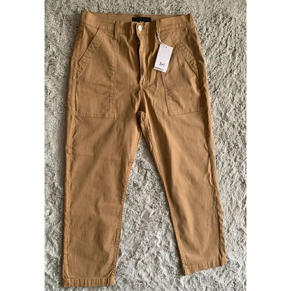 NWT 3X1 N.Y.C. SABINE Khaki Tapered Crop Chino Pants Size 29 retail $265